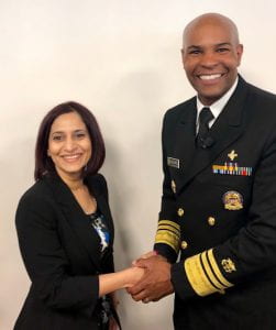 Dr. Voleti and US Surgeon General Dr. Jerome Adams.