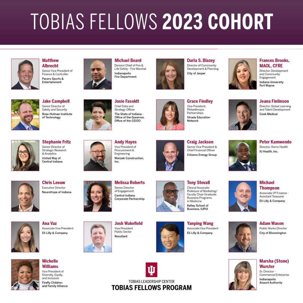 Tobias Leadership Center 2023 cohort of Tobias Fellows
